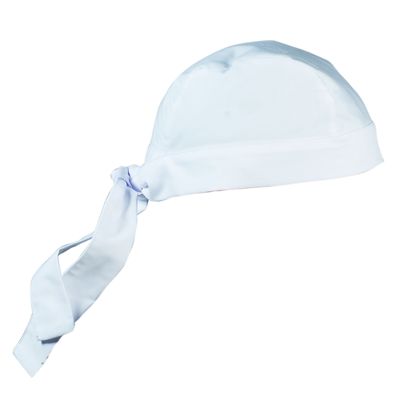 bandana bandy reglable par lacet tissu blanc