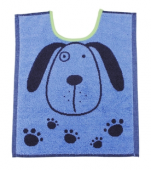 bavoir 33x40 cm eponge 00 coton chien bleu et gris 