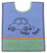 bavoir 33x40 cm eponge 00 coton voiture bleu et gris 