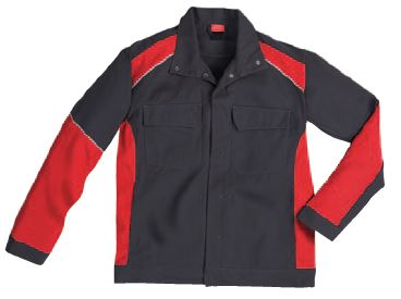 blouson colmontant poches coton polyester 0a6 gris rouge liseregrisperle