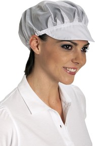 casquette gavroche blanche avec maille aeree visiere polycoton 65 35 pf39