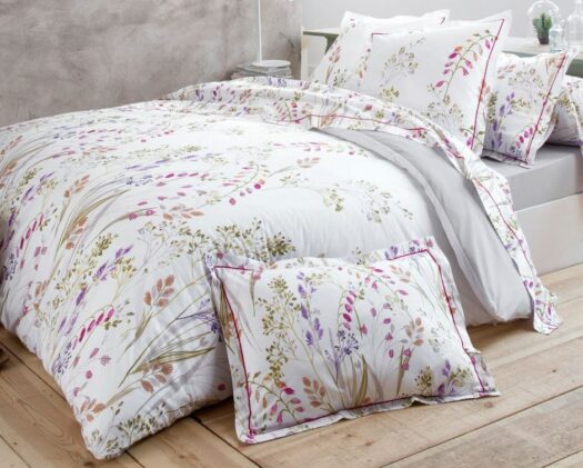housse couette coton percale campagne fleurie