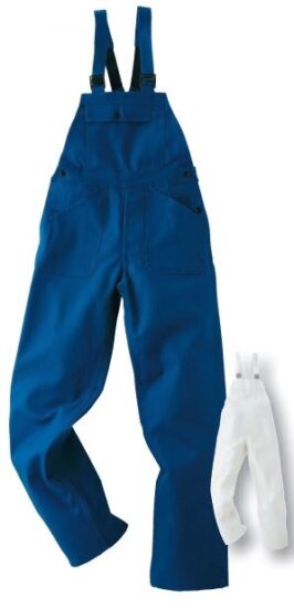 jardiniere bleu blanc coton poches bretelleselastique 0a6