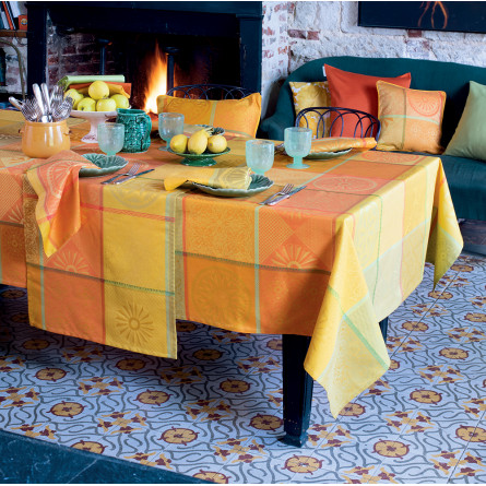 Nappe jacquard provençale, linge de table provençal - Maison Gabel