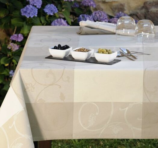 Nappe jacquard provençale, linge de table provençal - Maison Gabel