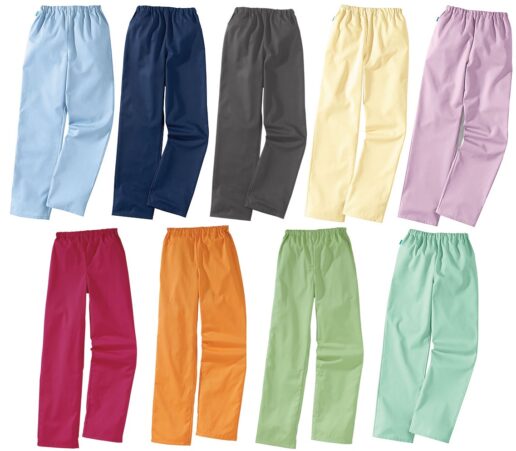 pantalon couleurs unisexe taille elastiquee entretien industriel polycot entrejambe82cm