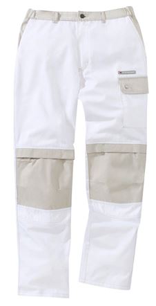 pantalon h ceinture elastiquecote coton polyester blancmastic specialpeinture