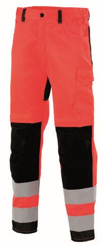 pantalon h norme flash visibilite satinfluorescent polycoton multicolorerouge