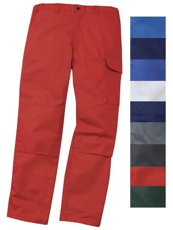 pantalon vetement travail industriel h ceintureelastique multipoches polycoton blanc bleu gris rouge vert