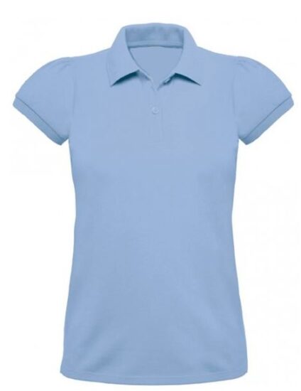 polo femme bleu ciel 100 coton demi manche XS XXL