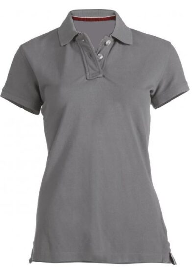 polo femme gris manches courtes col bord cote XS XXL 