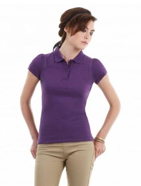 polo femme mauve 100 coton demi manche XS XXL 