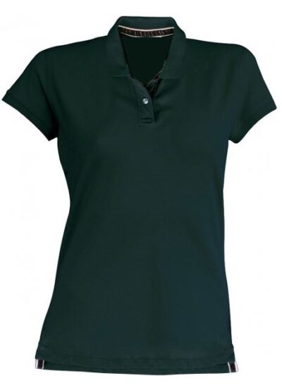 polo femme noir manches courtes col bord cote XS XXL 