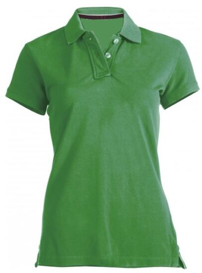 polo femme vert manches courtes col bord cote XS XXL 