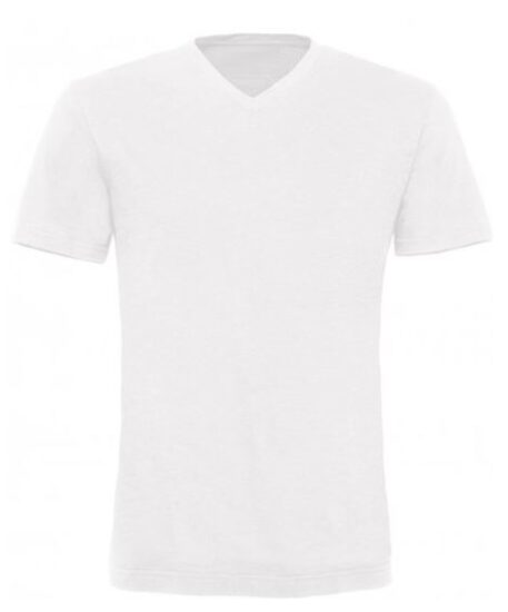 t shirt homme blanc 100coton col v S XXL