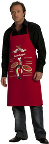 tablier humoristique pizza impression pizza 100coton rouge 