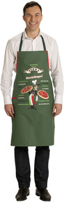 tablier humoristique pizza impression pizza 100coton vert 