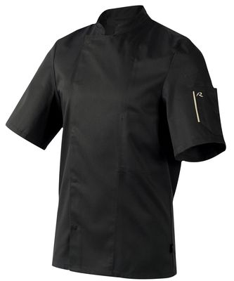 veste alimentaire manches courtes uni noir - vêtements de travail professionnels