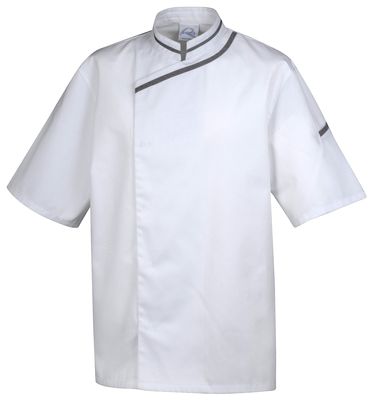 veste cuisine mixte salsa blanc garniture gris